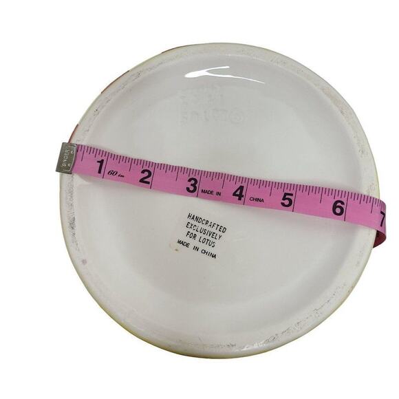 Vintage Kitchen Food Stoage, Lotus 90s Christmas Holiday Ceramic Jar With Lid - Picture 4 of 11